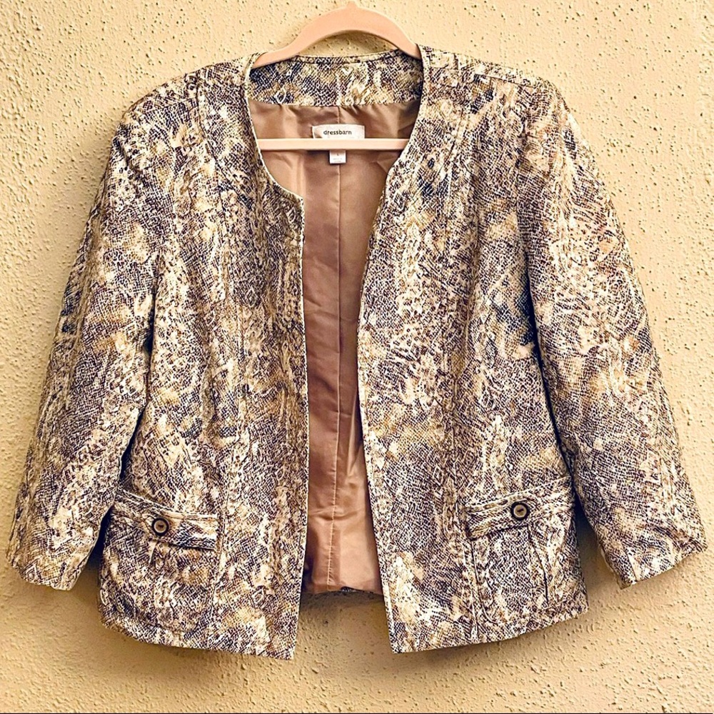 Dress Barn Brown Snakeskin Jacket